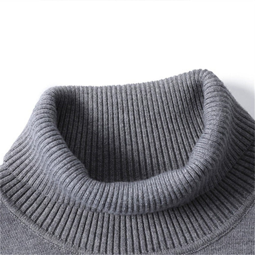 Men's Ribbed Turtleneck Knit Pullover