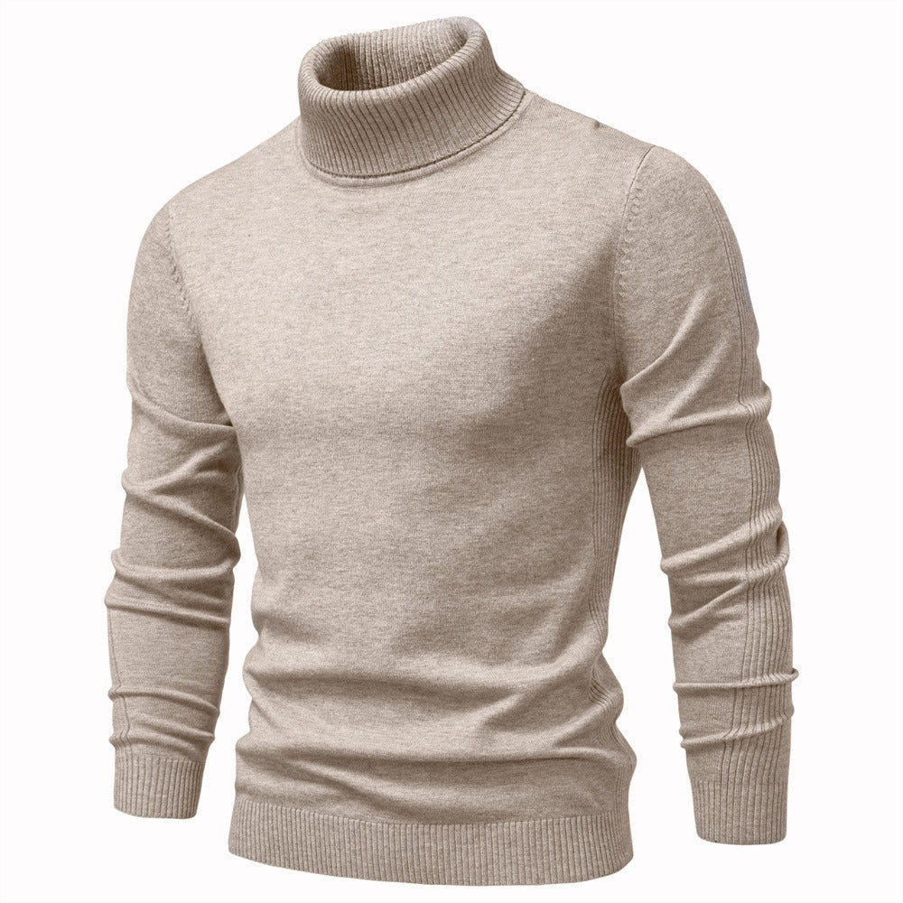 Men's Ribbed Turtleneck Knit Pullover