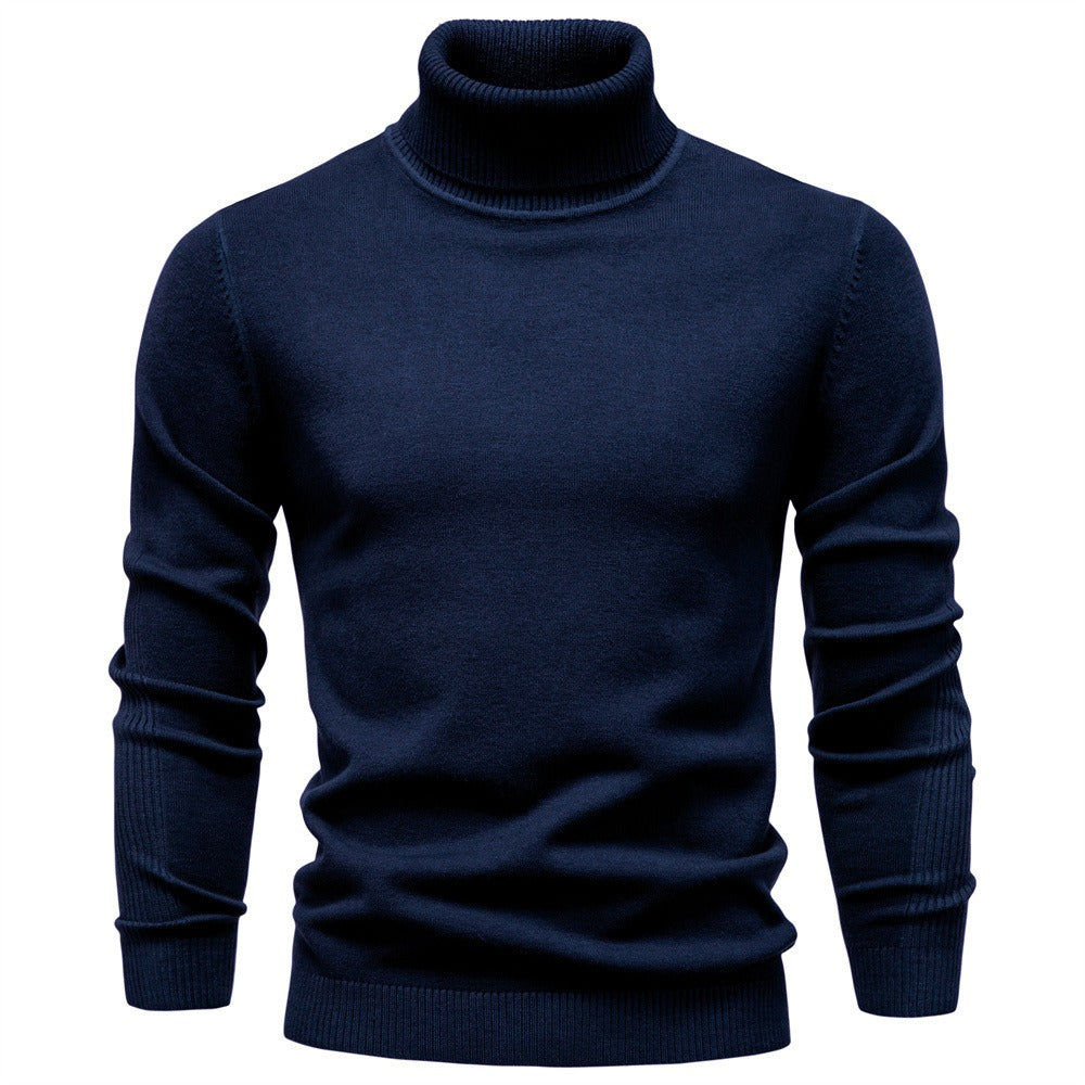 Men's Ribbed Turtleneck Knit Pullover