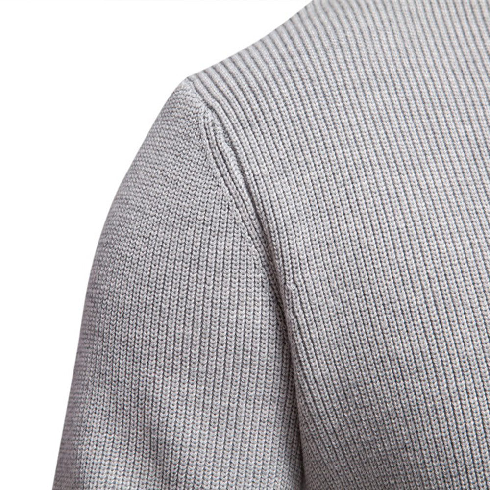 Men's Textured Mock Neck Pullover Sweater