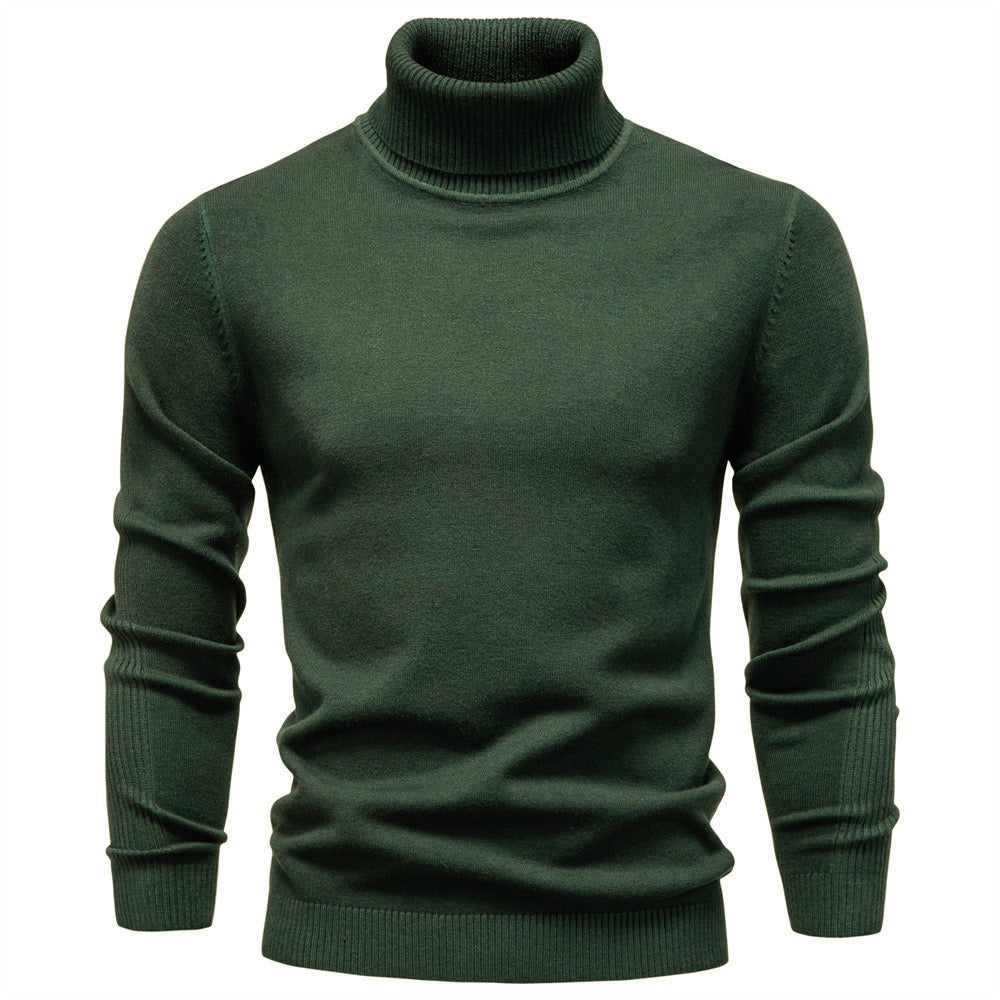 Men's Ribbed Turtleneck Knit Pullover