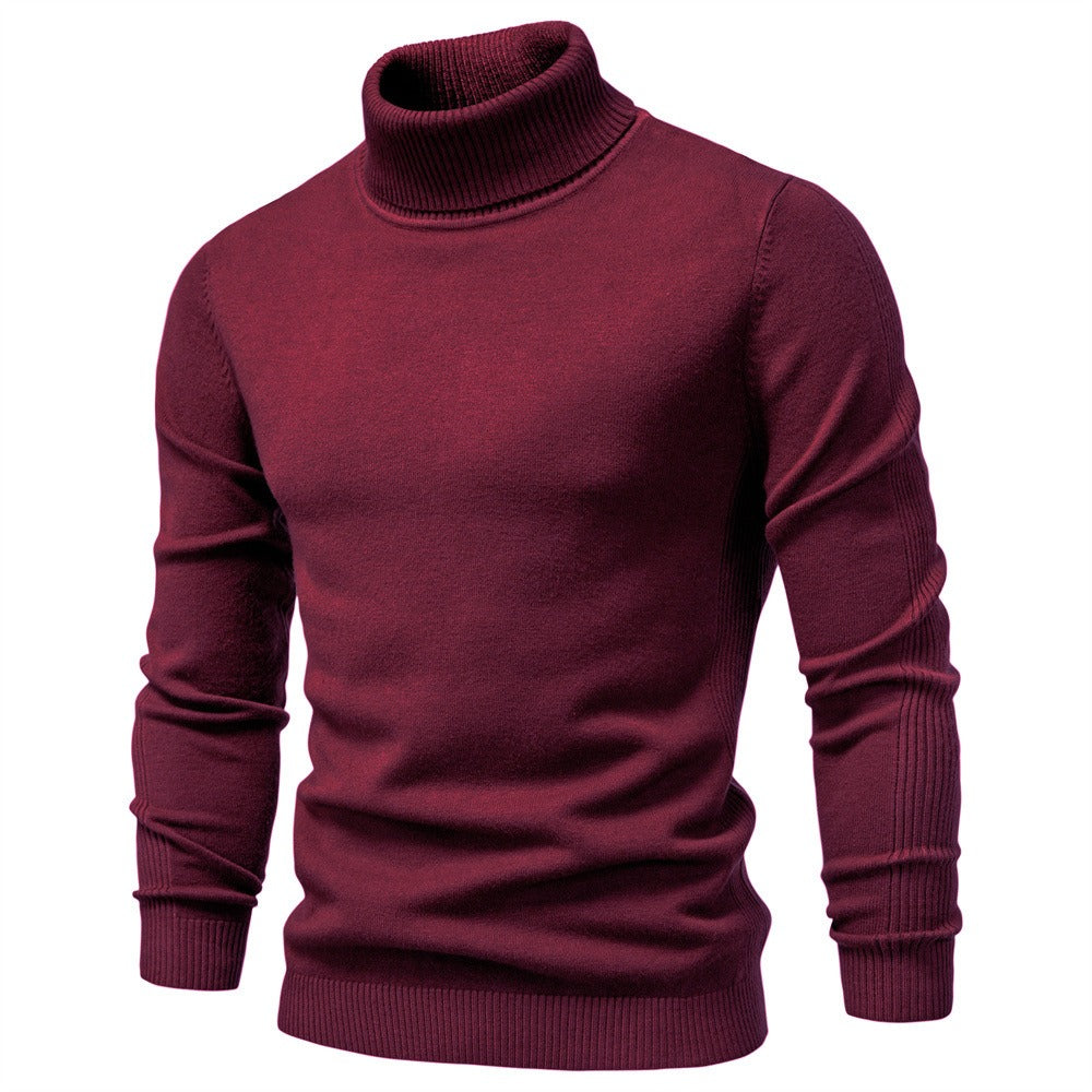 Men's Ribbed Turtleneck Knit Pullover