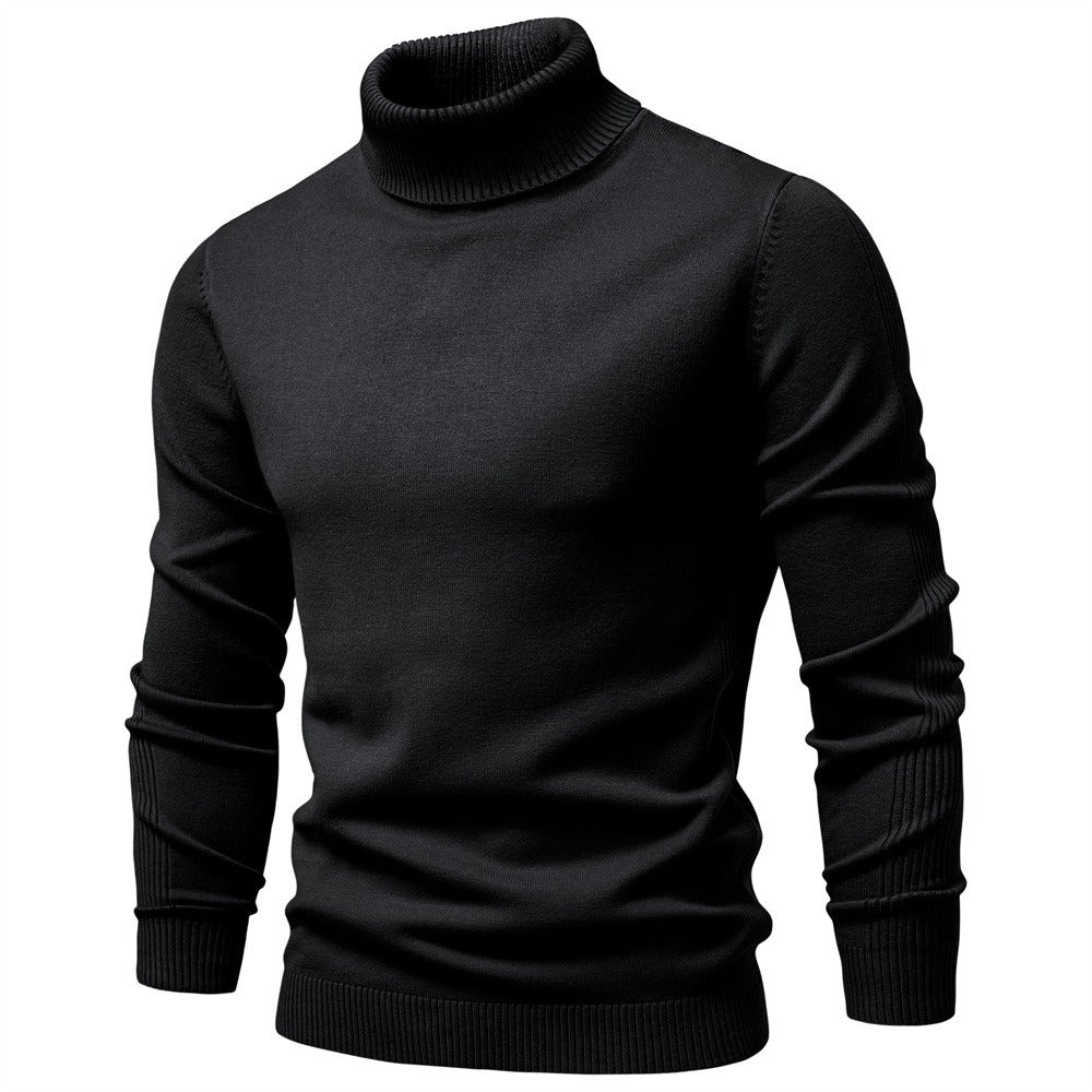 Men's Ribbed Turtleneck Knit Pullover