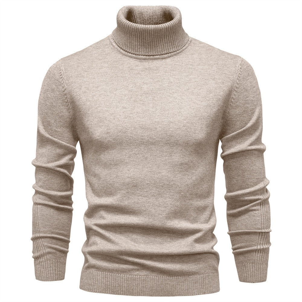 Men's Ribbed Turtleneck Knit Pullover