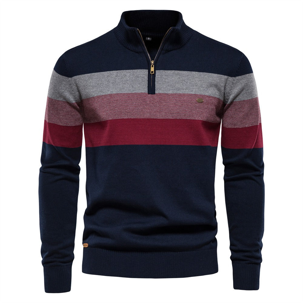 Men's Colorblock Quarter-Zip Pullover