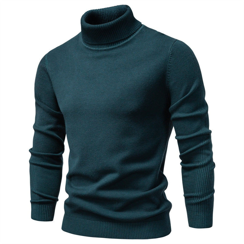 Men's Ribbed Turtleneck Knit Pullover