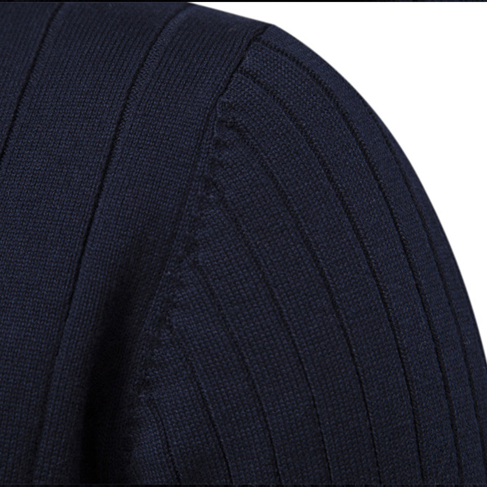 Men's Ribbed Mock Neck Knit Sweater