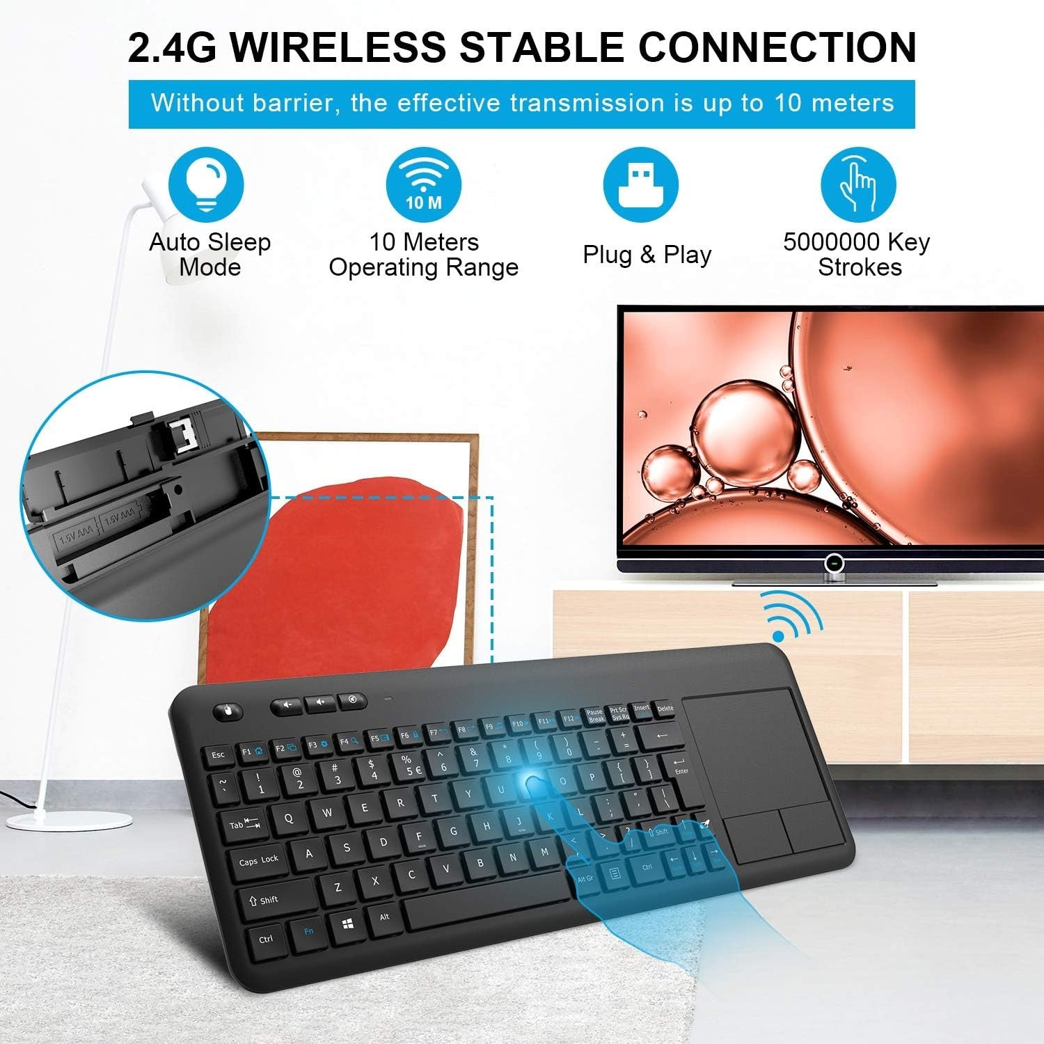Ultra-Thin 2.4G Wireless Keyboard with Touchpad